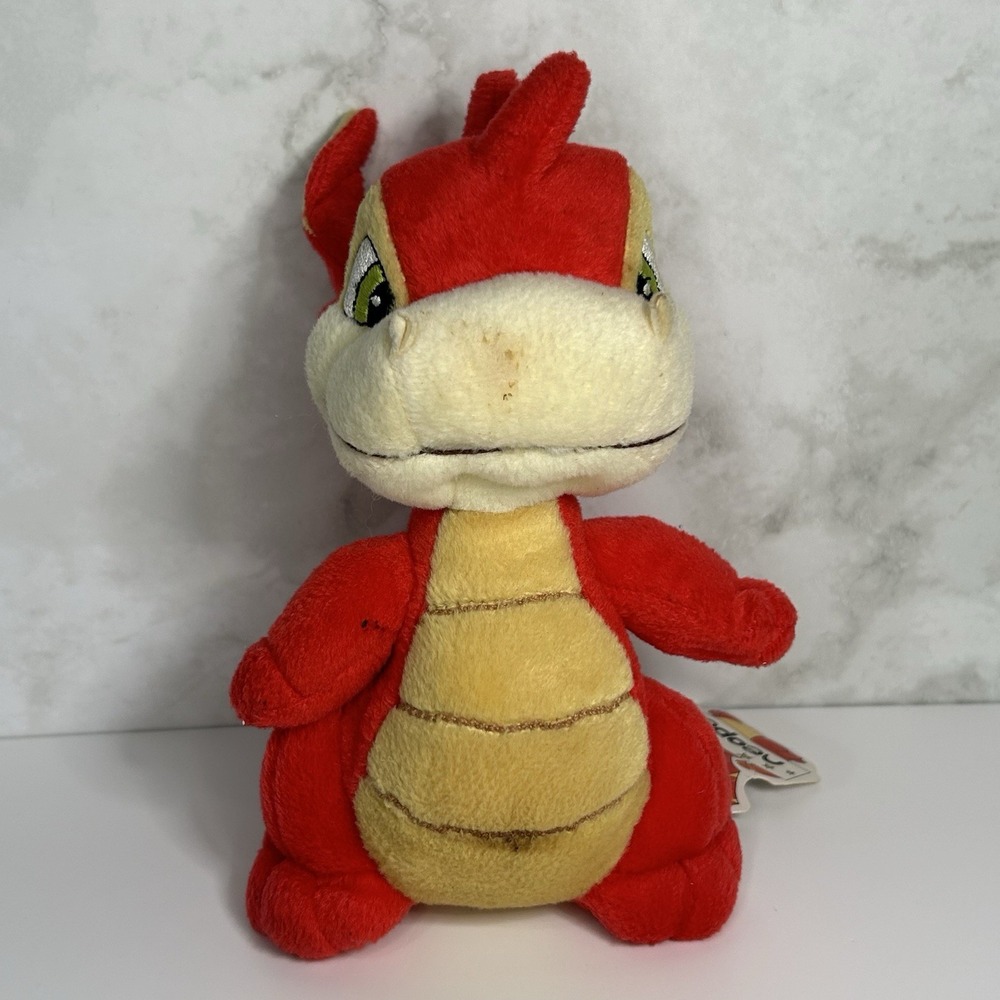 Neopets Scorchio Plush Stuffed Red Dragon NWT 8" Read